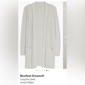 Barefoot Dreams CozyChic Lite Long Weekend Cardigan Medium Heather Cocoa-Taupe